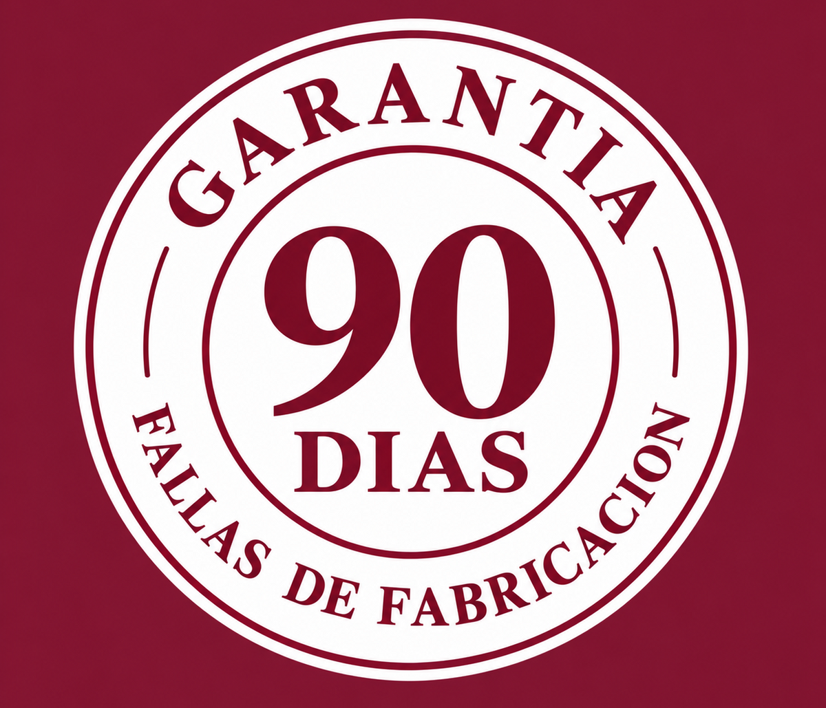 Garantía de 90 días contra fallas de fabricación.